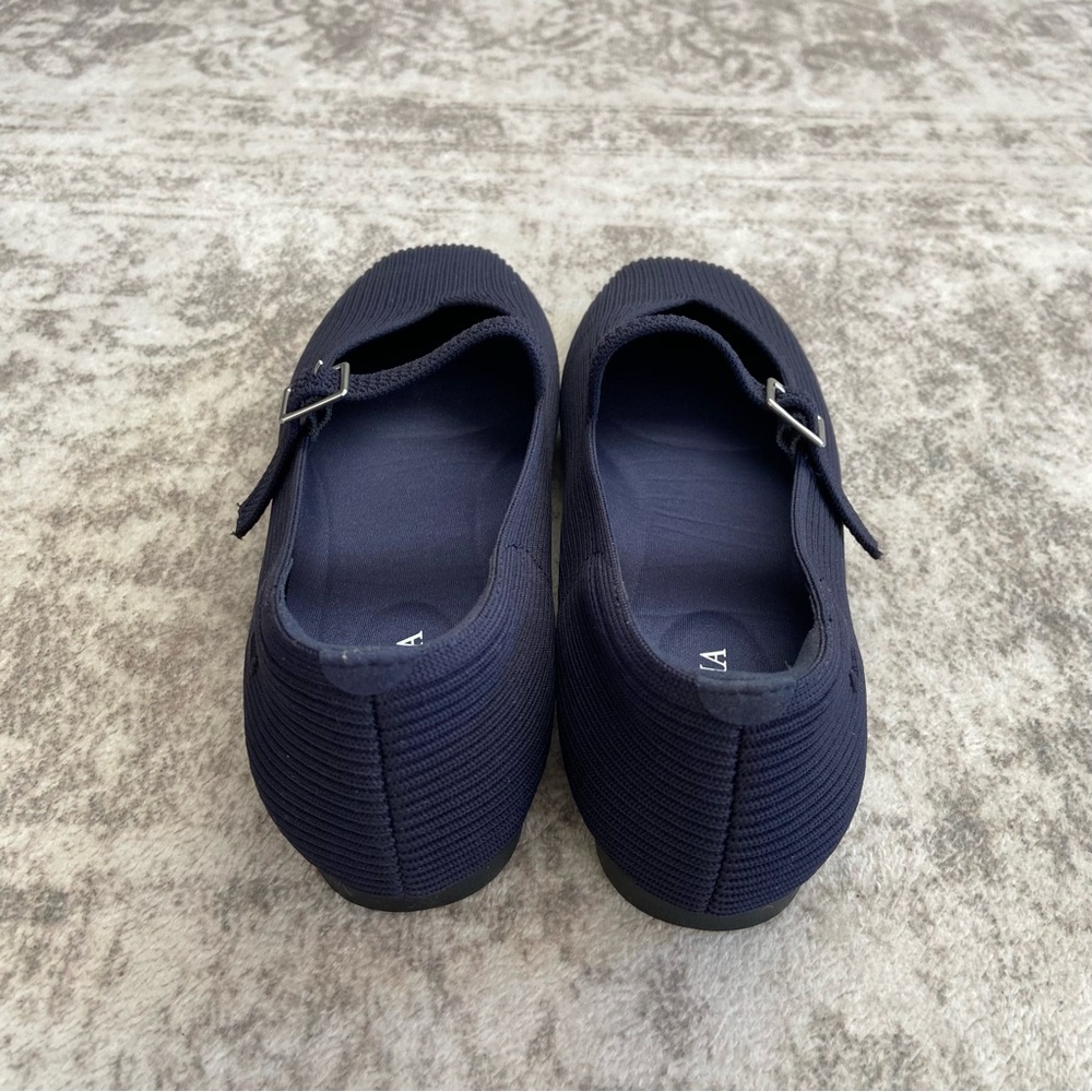 NWOB VIVAIA Square-Toe Margot Mary Janes Flats‎ Navy Blue 9-9.5 (EU 40.5) - Picture 12 of 12
